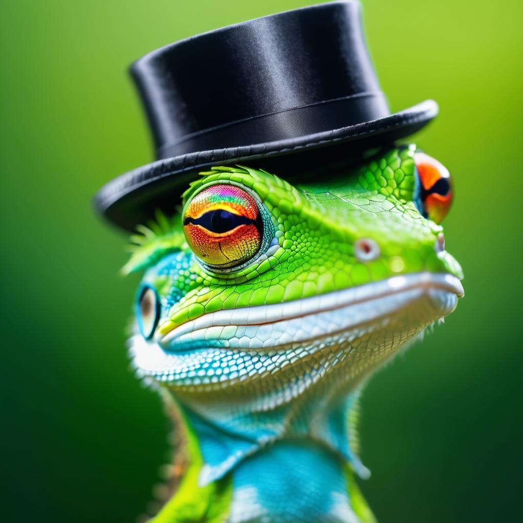 Lizard in Top Hat - Macro Photography