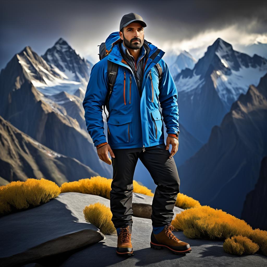 Rugged Mountain Climber in Cinematic Detail