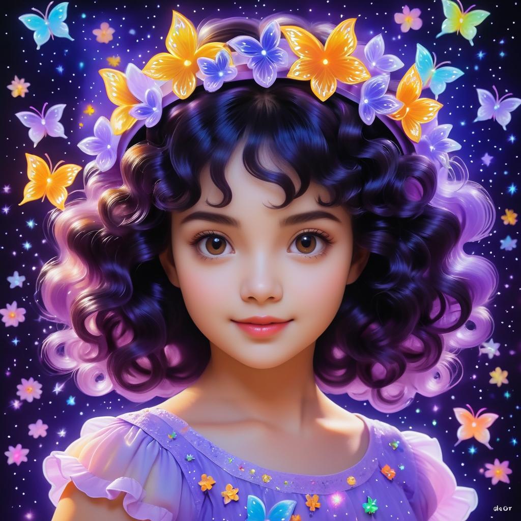 Dreamy Portrait of a Girl with Butterflies