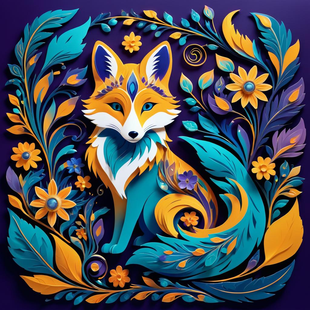 Surreal Fox with Vibrant Aesthetics