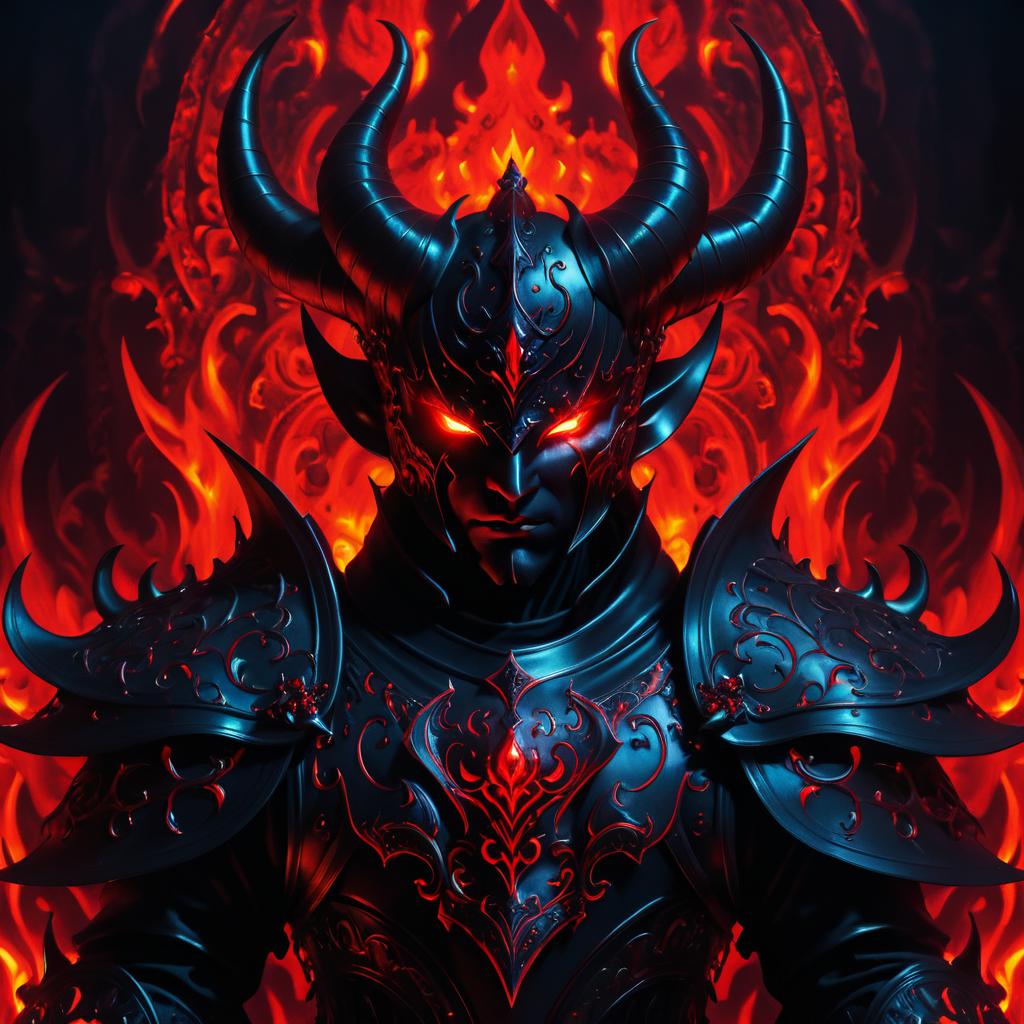 Malevolent Demon in a Fiery Abyss