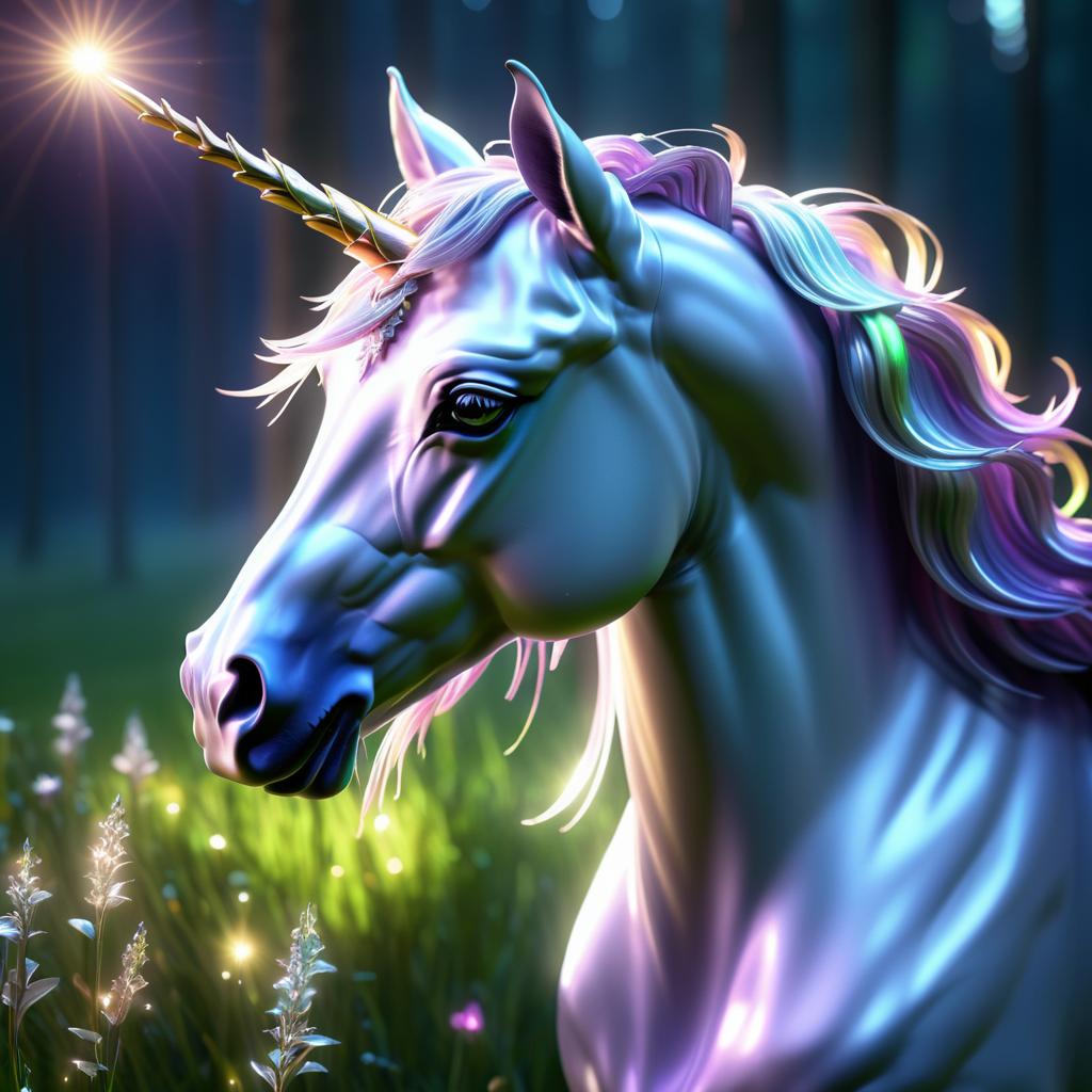 Mystical Unicorn in Enchanted Meadow