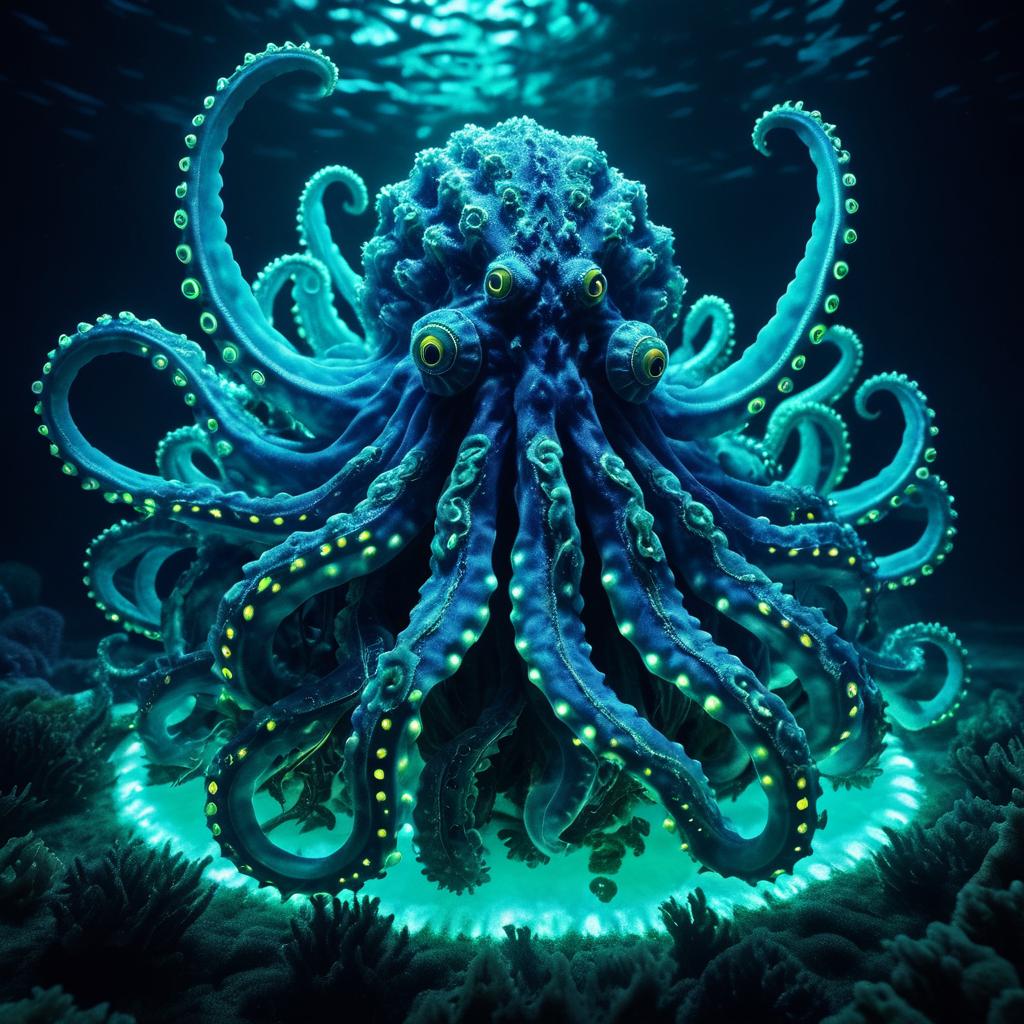 Monstrous Kraken in Luminous Depths