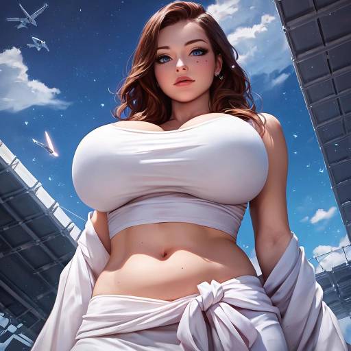 Mature Beauty on a Space Bridge
