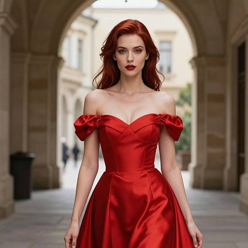 Elegant Lady in Red