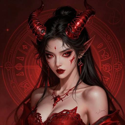 Fierce Female Demon Illustration
