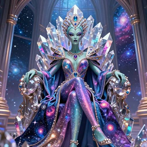 Cosmic Alien Drag Queen on Throne