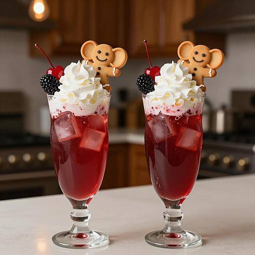 Festive Red Iced Drinks with Elephant Cookies