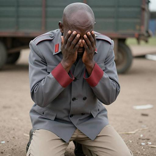 Sorrowful Moment: A Distressed Man