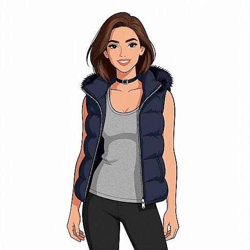 Smiling Woman in Casual Winter Outfit