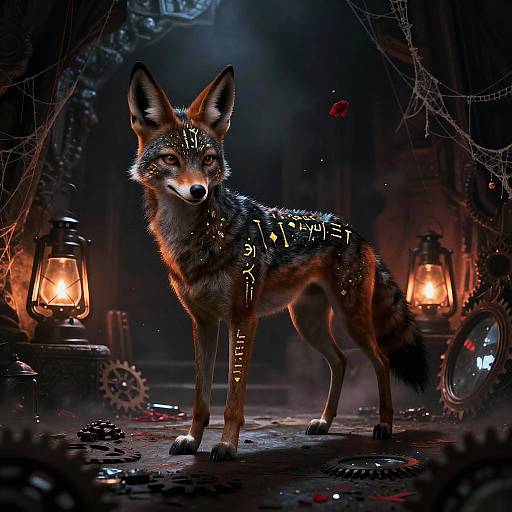 Sinister Jackal in Ancient Crypt