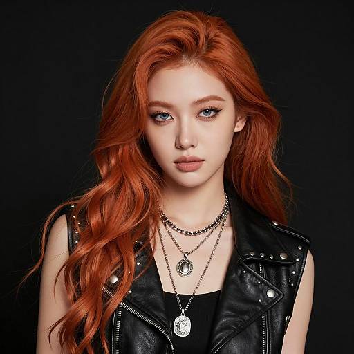 Edgy Glam Rock Fashion Portrait in Detail