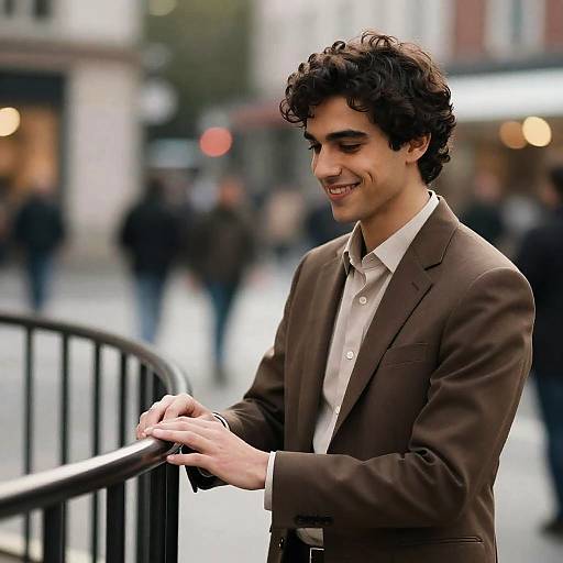 Charming Young Man in Urban Setting