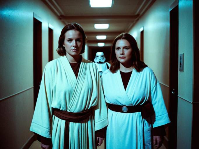 Jedi Costume Face Swap in Hallway
