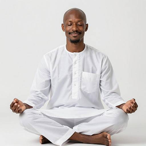 Meditative Portrait of a Bald Black Man
