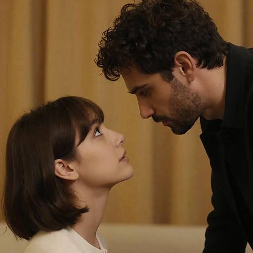 Intimate Gaze Between Two Figures