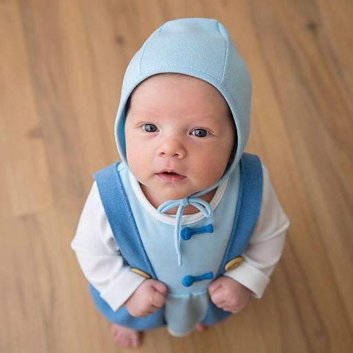 Close-Up of Child in Newborn Costume