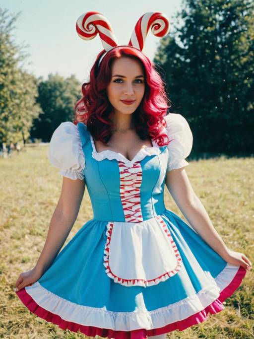 Woman in Candyland Costume Outdoor Portrait