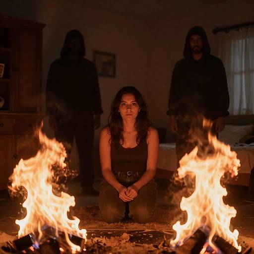 Mystical Room Surrounded by Flames