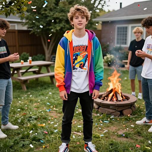 Teen Party Backyard Scene