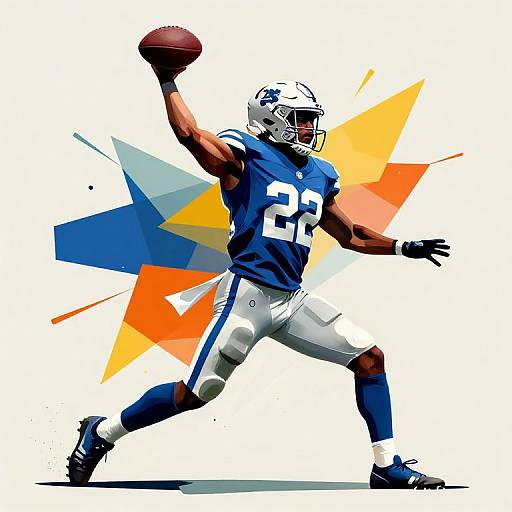 Abstract Football Player Throwing Ball