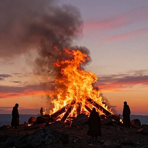 Mystical Ancient Pyre at Sunset