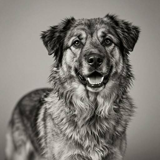 Hyper-Realistic Monochrome Dog Portrait