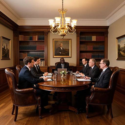 Elegant Classic Boardroom Meeting Scene