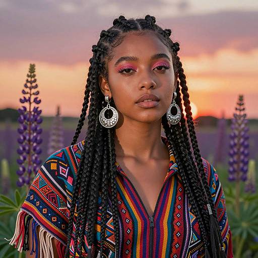 Confident Young Woman in Sunset Glow