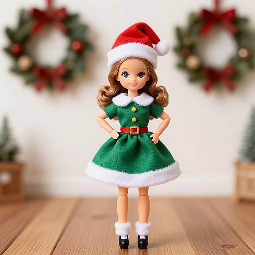 Christmas Doll in Festive Attire