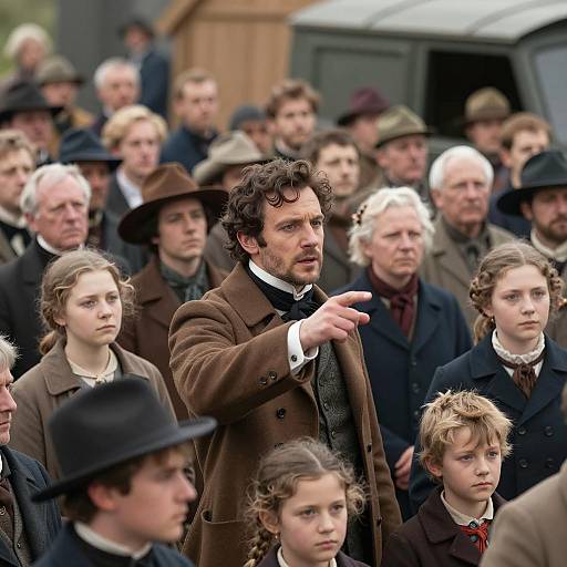 19th Century Crowd Scene in Focus