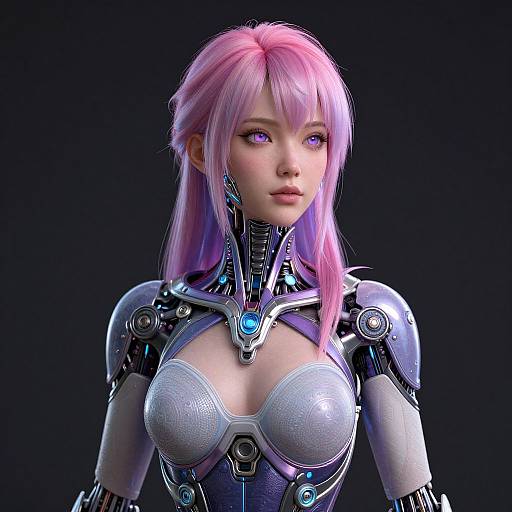 Hyper-Realistic Futuristic Cyborg Woman