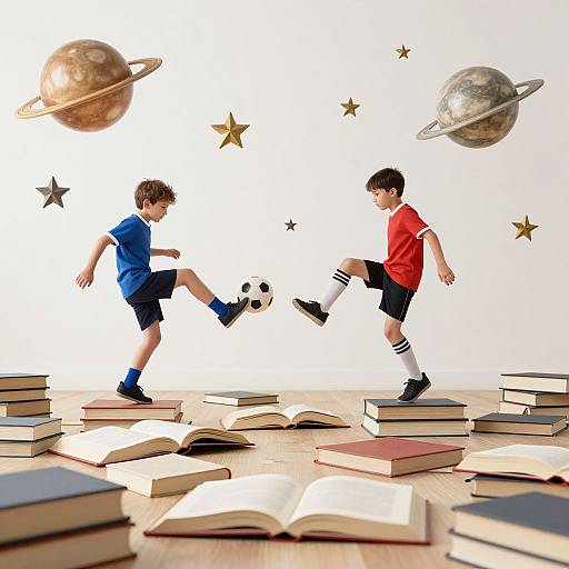 Children Play Soccer on Cosmic Books