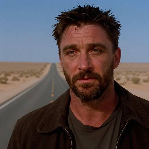 Cinematic Close-Up in Desert Road