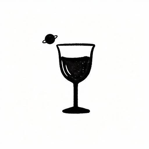 Minimalist Celestial Wine Glass Logo