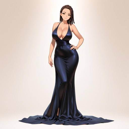 Elegant Dressed Woman in Cyan Background Elegant Dressed Woman in Cyan Background