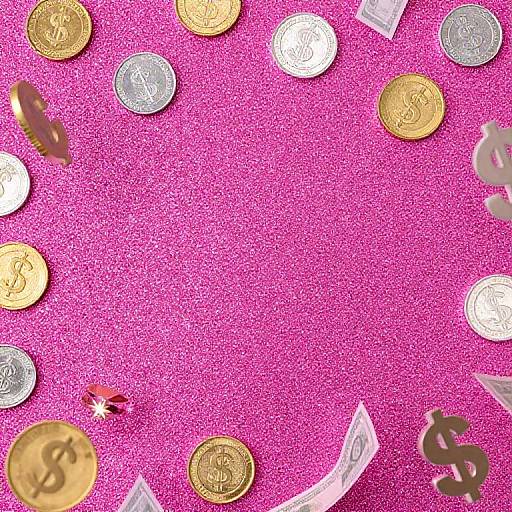 Luxurious Pink Glitter Money Background