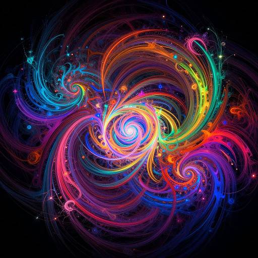 Vibrant AI Abstract Fractal Art