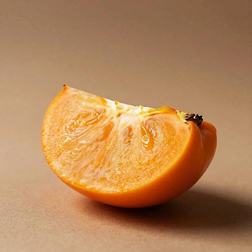 Vibrant Persimmon Slice Photography