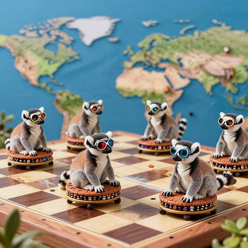 Lemurs on Chessboard Ocean Adventure