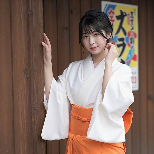 Elegant Asian Woman in Traditional Attire