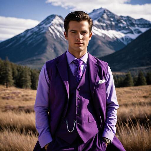 Man in Purple Doctor Suit on Mountain