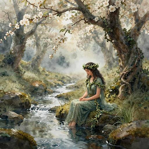 Druid of Emerald Valleys in Watercolor