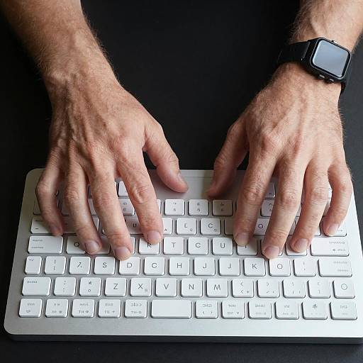 Focused Hands Typing on Keyboard