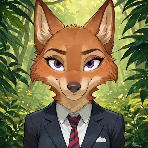 Expressive Female Wolf Fursona in Art Styles