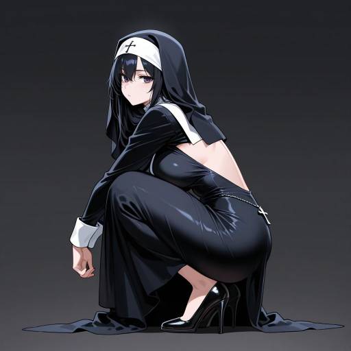Gothic Nun in Elegant Pose Gothic Nun in Elegant Pose