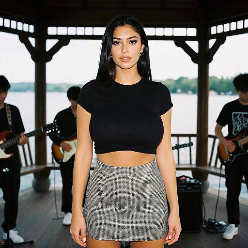 Woman in Black Crop Top at Lakeside Band Pavilion