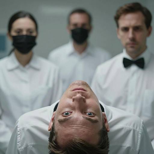 Tense Close-Up in Dimly Lit Setting