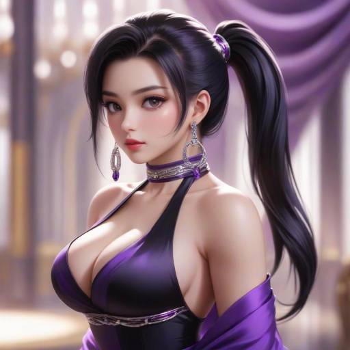 Portrait of a Stylish Girl with Purple Eyes Portrait of a Stylish Girl with Purple Eyes