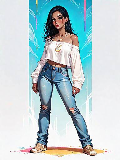 Stylish Woman in Casual Chic Outfit